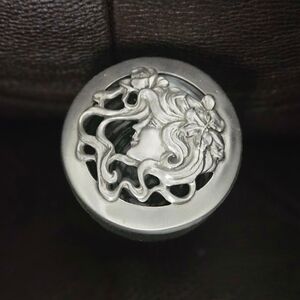 Vintage 1988 Seagull Pewter Trinket Jar Pewter Glass Vanity Potpourri